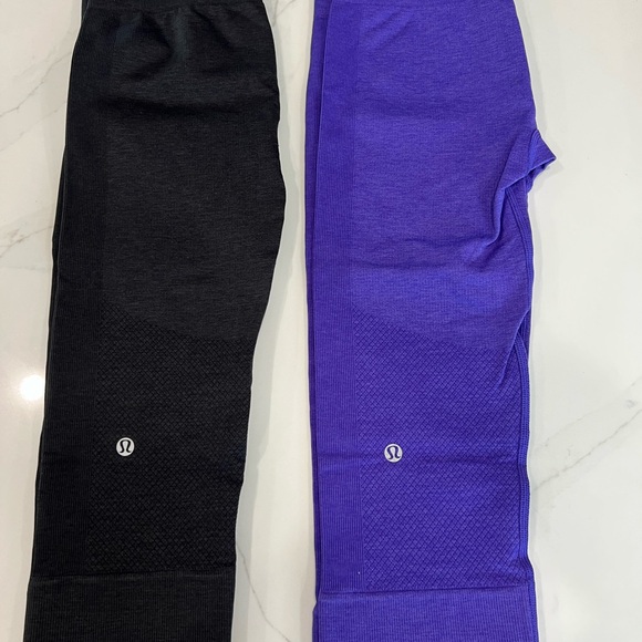 lululemon athletica Pants - Lululemon Black and Purple Cropped Leggings